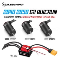 Hobbywing QuicRun WP 12BL45 G2 ESC & 2840/2850 SL G2 Motor Combo
