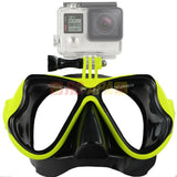 Half Face Snorkeling Mask for Surface Scuba Diving with GoPro Mount (Yellow) - RC Papa