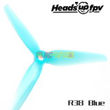 HQProp HeadsUp Racing Prop R38 Blue Poly Carbonate Propellers - RC Papa