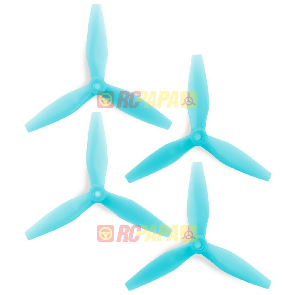 HQ Prop DP 5x4.5x3 v3 Tri-Blade Propellers (Light Blue) - RC Papa