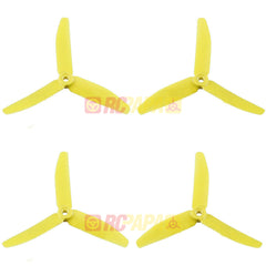HQ 5" 5x4x3 Tri-Blade Glass Fiber Propellers (Rotor Riot Yellow) - RC Papa