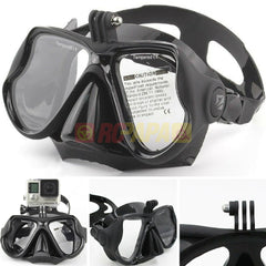 Half Face Snorkeling Mask for Surface Scuba Diving with GoPro Mount (Black) - RC Papa