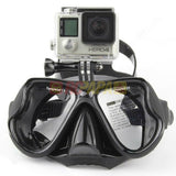 Half Face Snorkeling Mask for Surface Scuba Diving with GoPro Mount (Black) - RC Papa