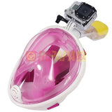 Snorkeling Full Face Mask with GoPro Mount Pink for Surface Diving Snorkel Scuba - RC Papa