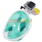 Snorkeling Full Face Mask with GoPro Mount Green for Surface Diving Snorkel Scuba - RC Papa