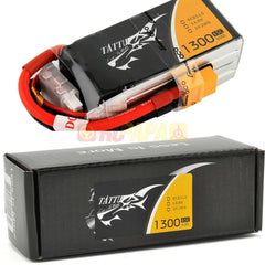 Tattu 1300mAh 14.8V 45C 4S1P Lipo Battery Pack for FPV Race - RC Papa