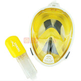 Snorkeling Full Face Mask with GoPro Mount Yellow for Surface Diving Snorkel Scuba - RC Papa