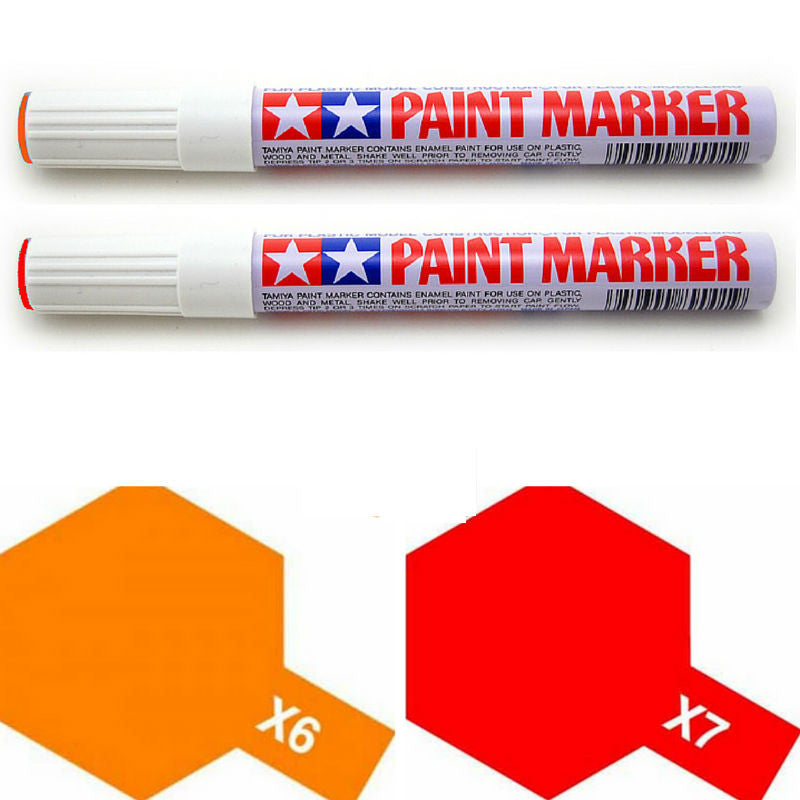 Tamiya Paint Marker Orange Red X6 X7 89006 89007 Combo - RC Papa