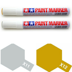 Tamiya Paint Marker Chrome Silver Gold X11 X12 89011 89012 Combo - RC Papa