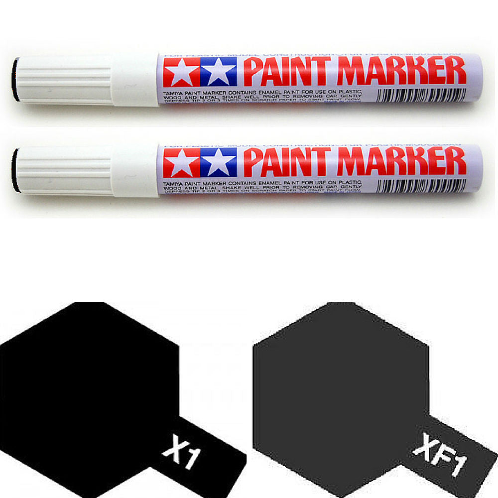 Tamiya Paint Marker Flat Black X1 XF1 89001 89301 Combo – RC Papa